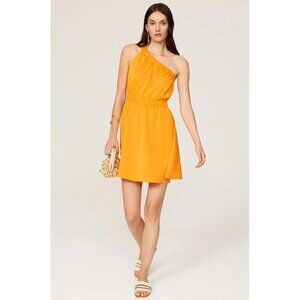 LOUNA Women's One Shoulder Mini Dress Size S In Orange